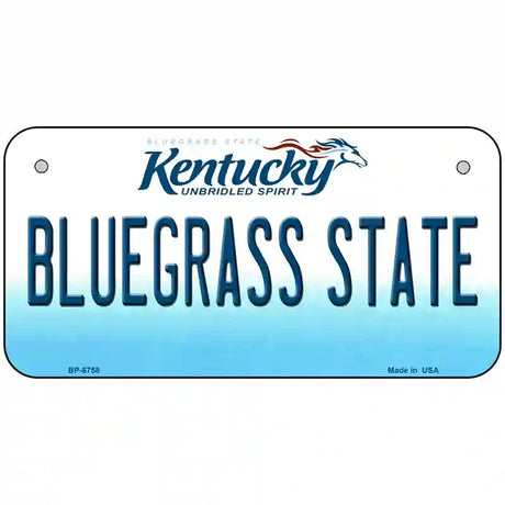 Bluegrass State Kentucky Novelty Metal License Plate 6" x 3" (BP)