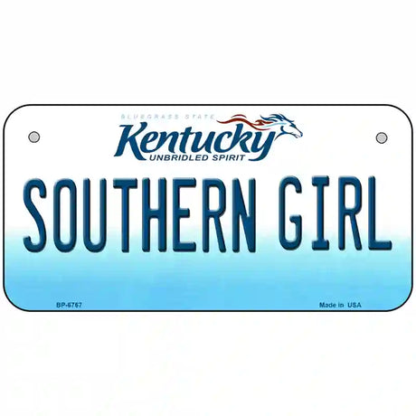 Southern Girl Kentucky Novelty Metal License Plate 6" x 3" (BP)