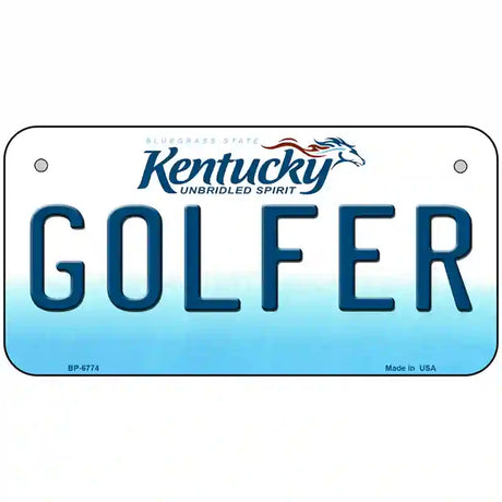 Golfer Kentucky Novelty Metal License Plate 6" x 3" (BP)