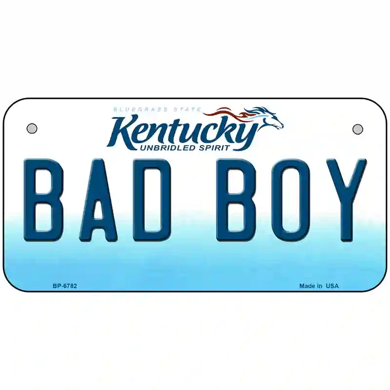 Bad Boy Kentucky Novelty Metal License Plate 6" x 3" (BP)