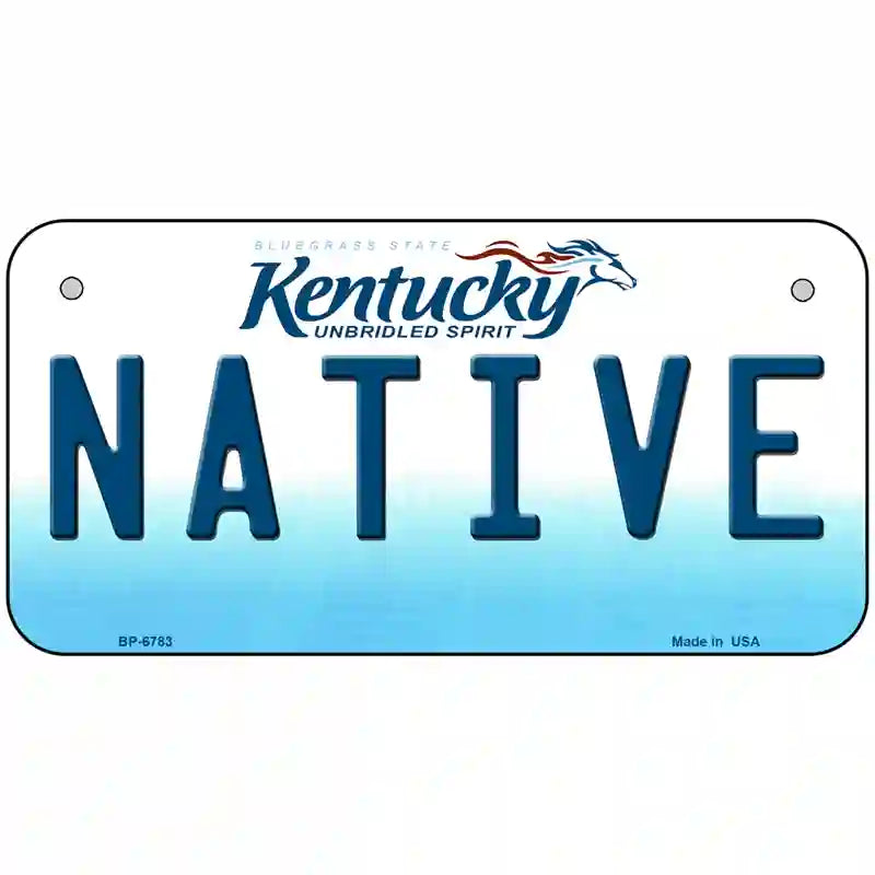 Native Kentucky Novelty Metal License Plate 6" x 3" (BP)