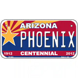 Arizona Centennial Phoenix Novelty Metal License Plate 6" x 3" (BP)