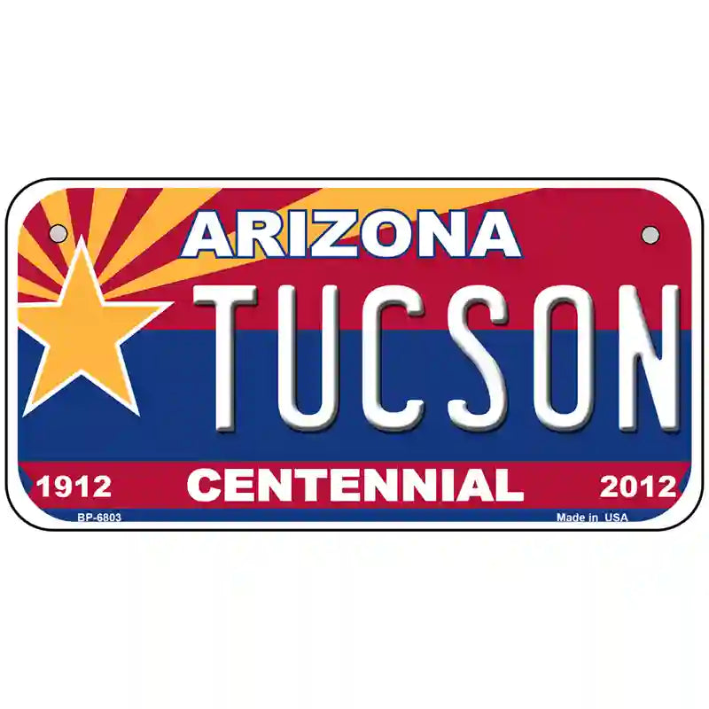 Arizona Centennial Tucson Novelty Metal License Plate 6" x 3" (BP)