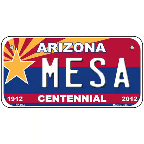 Arizona Centennial Mesa Novelty Metal License Plate 6" x 3" (BP)