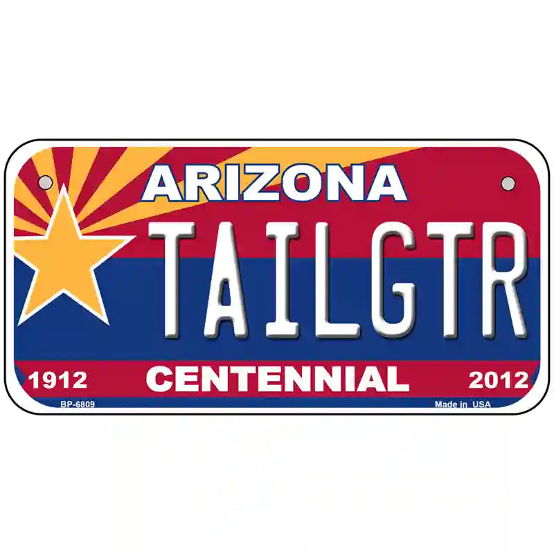 Arizona Centennial Tailgtr Novelty Metal License Plate 6" x 3" (BP)