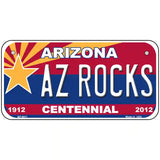 Arizona Centennial Az Rocks Novelty Metal License Plate 6" x 3" (BP)