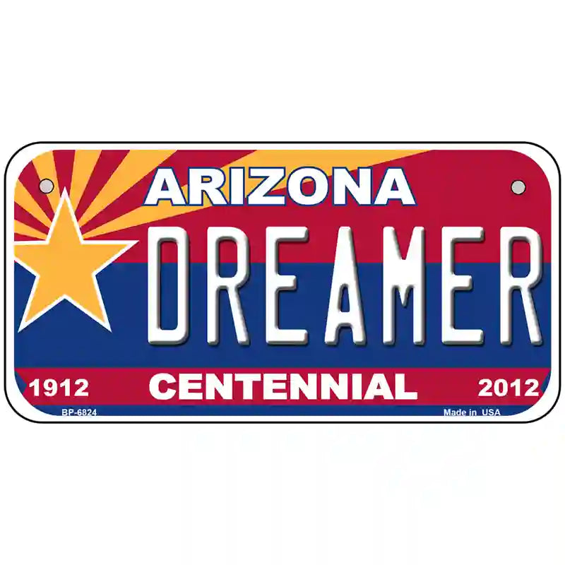 Arizona Centennial Dreamer Novelty Metal License Plate 6" x 3" (BP)