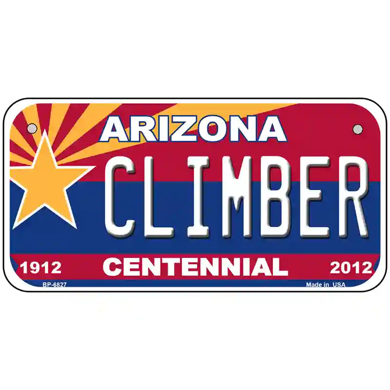 Arizona Centennial Climber Novelty Metal License Plate 6" x 3" (BP)