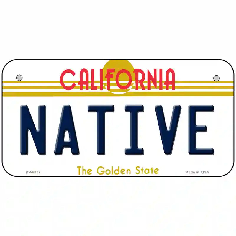 Native California Novelty Metal License Plate 6" x 3" (BP)