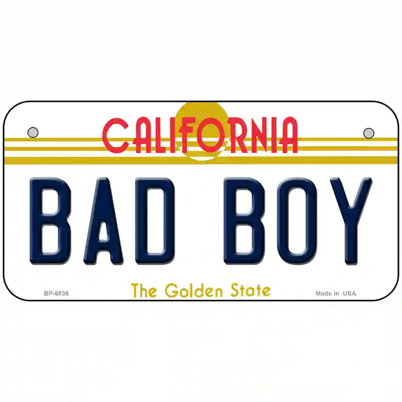 Bad Boy California Novelty Metal License Plate 6" x 3" (BP)