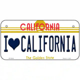 I Love California Novelty Metal License Plate 6" x 3" (BP)