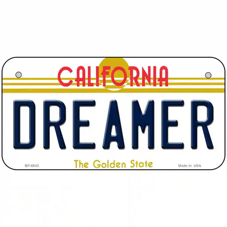 Dreamer California Novelty Metal License Plate 6" x 3" (BP)