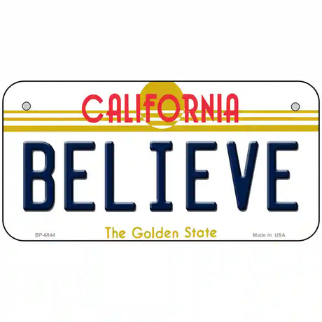 Believe California Novelty Metal License Plate 6" x 3" (BP)