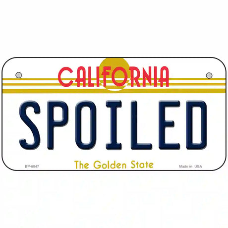 Spoiled California Novelty Metal License Plate 6" x 3" (BP)