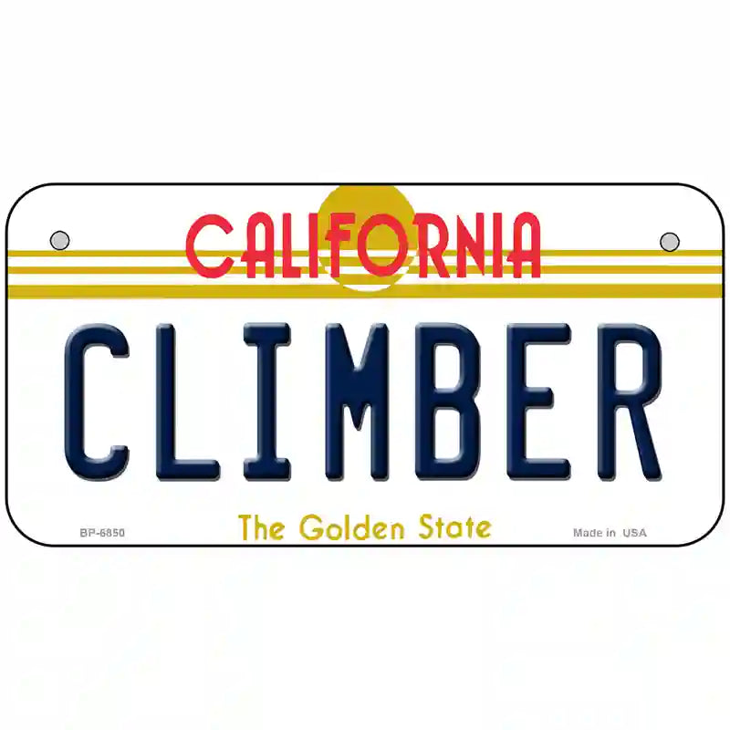 Climber California Novelty Metal License Plate 6" x 3" (BP)