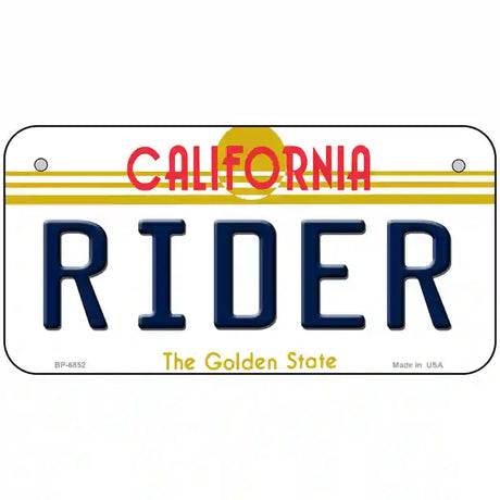 Rider California Novelty Metal License Plate 6" x 3" (BP)