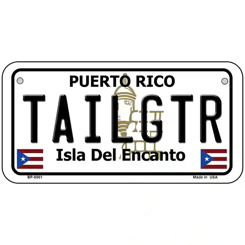 Tailgtr Puerto Rico Metal Novelty License Plate 6" x 3" (BP)