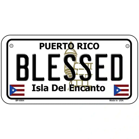 Blessed Puerto Rico Metal Novelty License Plate 6" x 3" (BP)