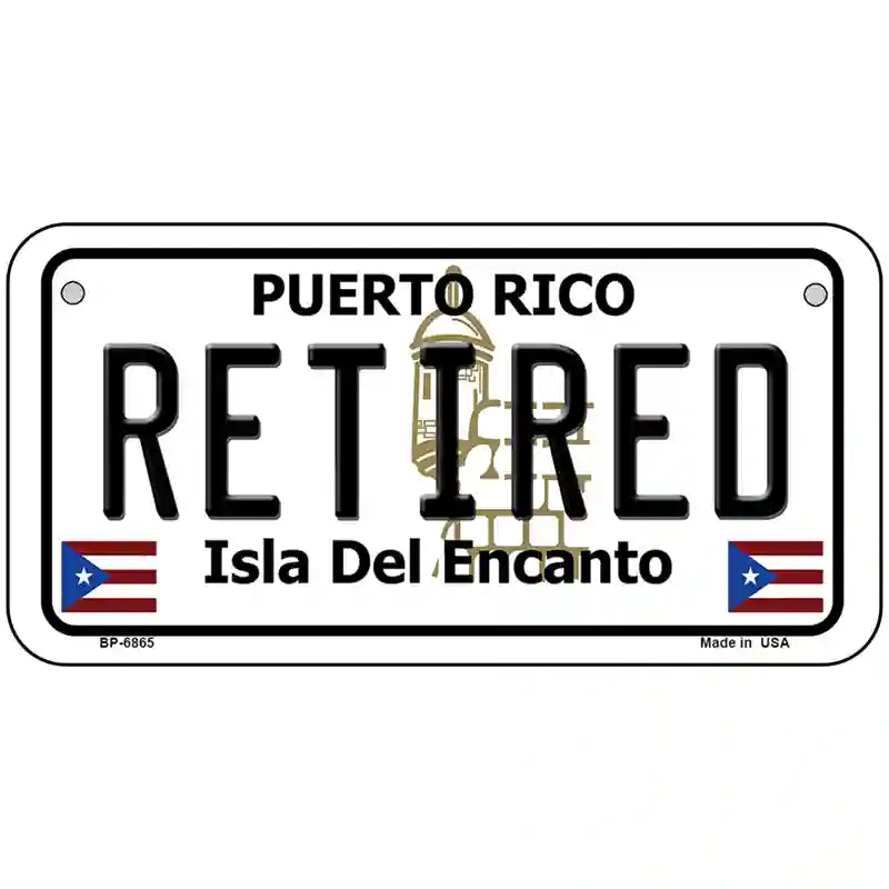 Retired Puerto Rico Metal Novelty License Plate 6" x 3" (BP)