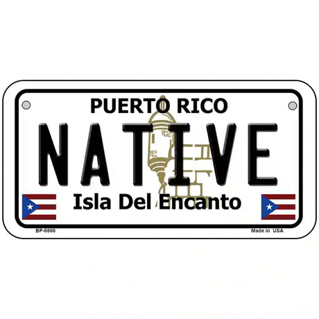 Native Puerto Rico Metal Novelty License Plate 6" x 3" (BP)