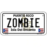 Zombie Puerto Rico Metal Novelty License Plate 6" x 3" (BP)