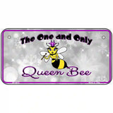 Queen Bee Purple Metal Novelty License Plate 6" x 3" (BP)