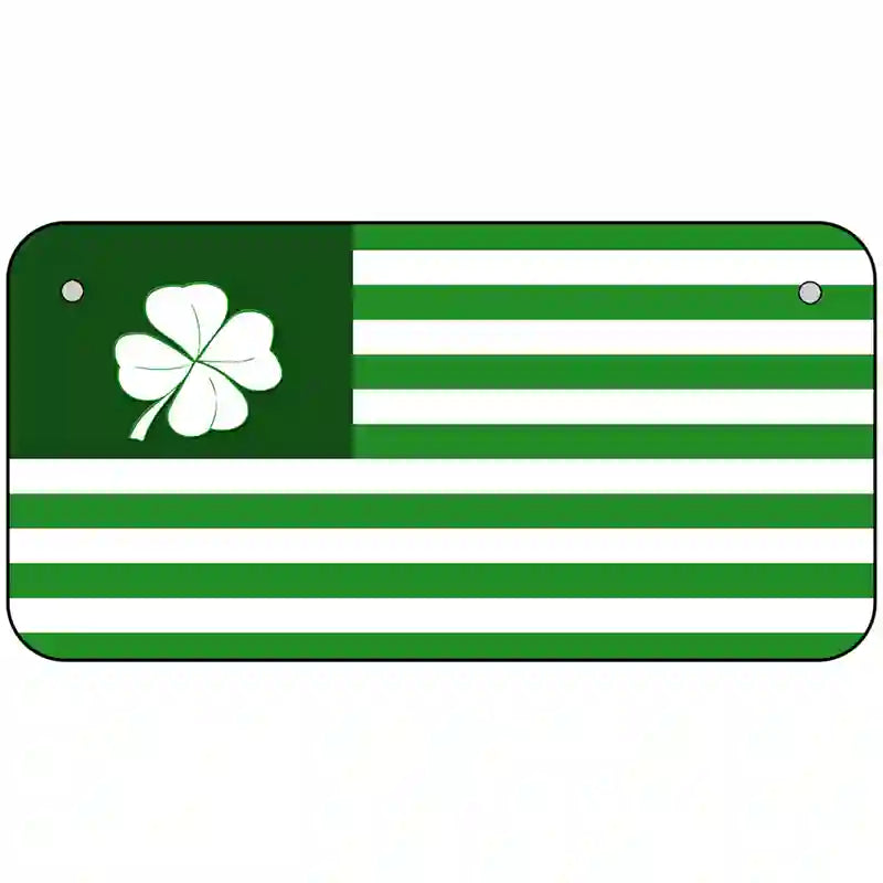 Green Shamrock Flag Metal Novelty License Plate 6" x 3" (BP)