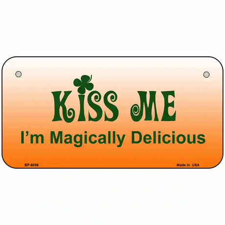 Kiss Me Metal Novelty License Plate 6" x 3" (BP)