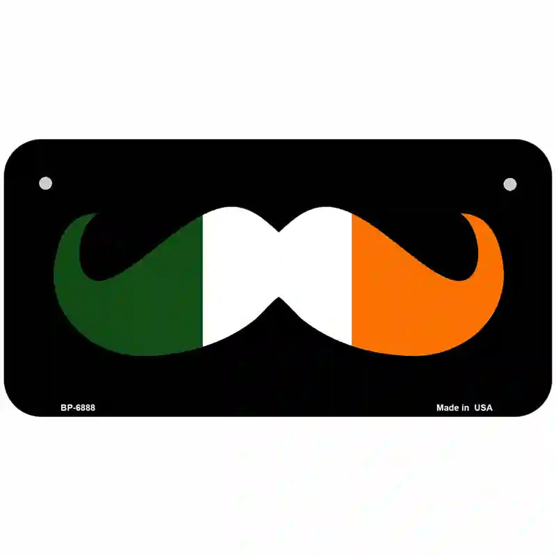 Irish Mustache Metal Novelty License Plate 6" x 3" (BP)