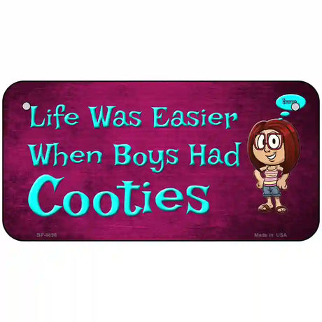 When Boys Had Cooties Novelty Metal License Plate 6" x 3" (BP)