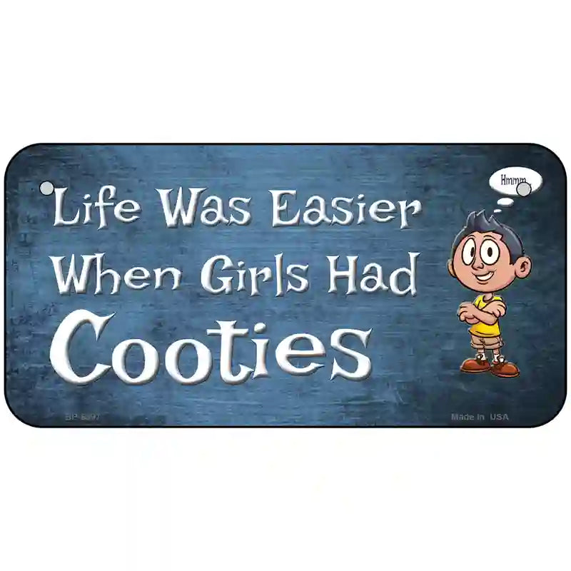 When Girls Had Cooties Novelty Metal License Plate 6" x 3" (BP)