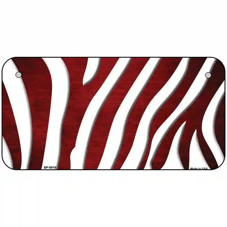 Red White Zebra Oil Rubbed Metal Novelty License Plate 6" x 3" (BP)