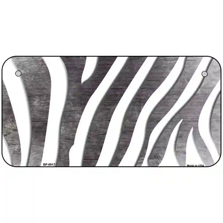 Black White Zebra Oil Rubbed Metal Novelty License Plate 6" x 3" (BP)