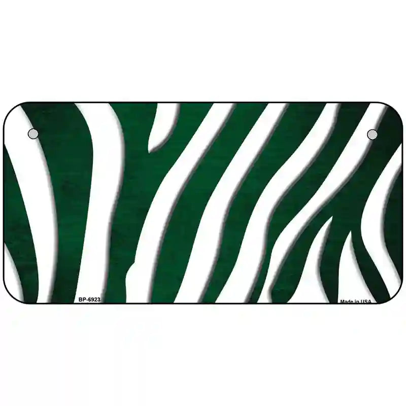 Green White Zebra Oil Rubbed Metal Novelty License Plate 6" x 3" (BP)