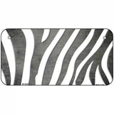 Gray White Zebra Oil Rubbed Metal Novelty License Plate 6" x 3" (BP)