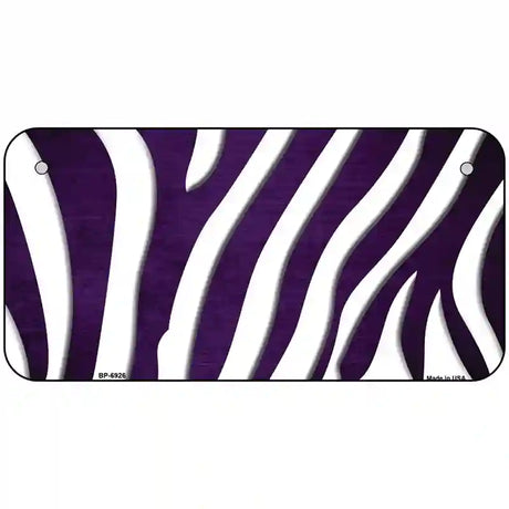 Purple White Zebra Oil Rubbed Metal Novelty License Plate 6" x 3" (BP)