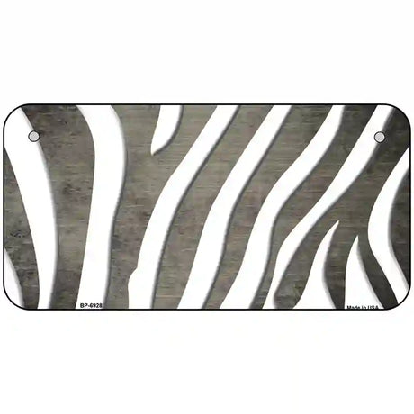 Tan White Zebra Oil Rubbed Metal Novelty License Plate 6" x 3" (BP)