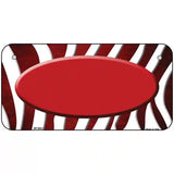 Red White Zebra Oval Oil Rubbed Metal Novelty License Plate 6" x 3" (BP)