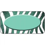 Mint White Zebra Oval Oil Rubbed Metal Novelty License Plate 6" x 3" (BP)