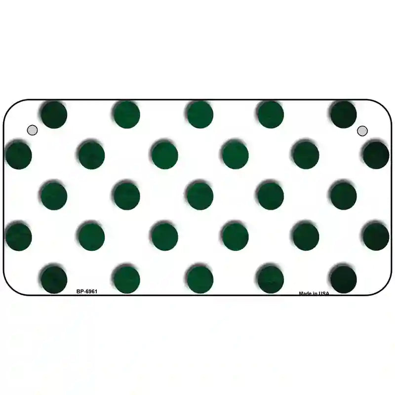 Green White Dots Oil Rubbed Metal Novelty License Plate 6" x 3" (BP)