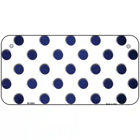 Blue White Dots Oil Rubbed Metal Novelty License Plate 6" x 3" (BP)