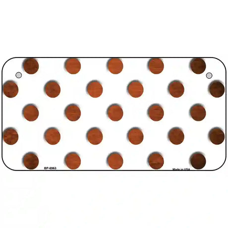 Orange White Dots Oil Rubbed Metal Novelty License Plate 6" x 3" (BP)