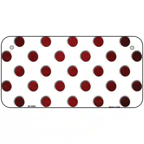 Red White Dots Oil Rubbed Metal Novelty License Plate 6" x 3" (BP)