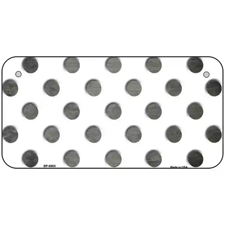 Gray White Dots Oil Rubbed Metal Novelty License Plate 6" x 3" (BP)