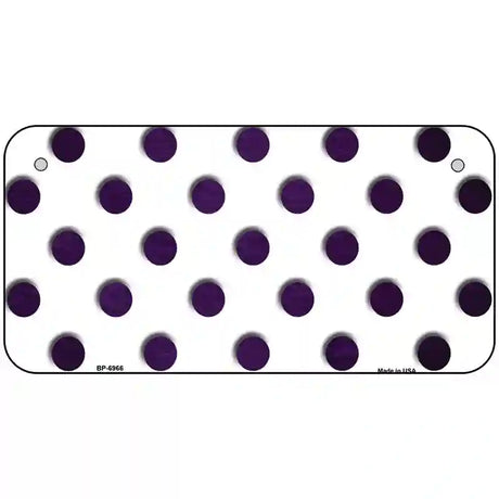 Purple White Dots Oil Rubbed Metal Novelty License Plate 6" x 3" (BP)