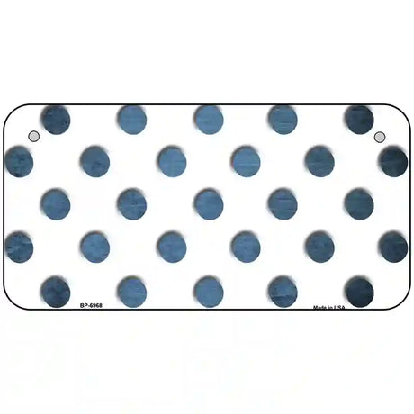 Light Blue White Dots Oil Rubbed Metal Novelty License Plate 6" x 3" (BP)