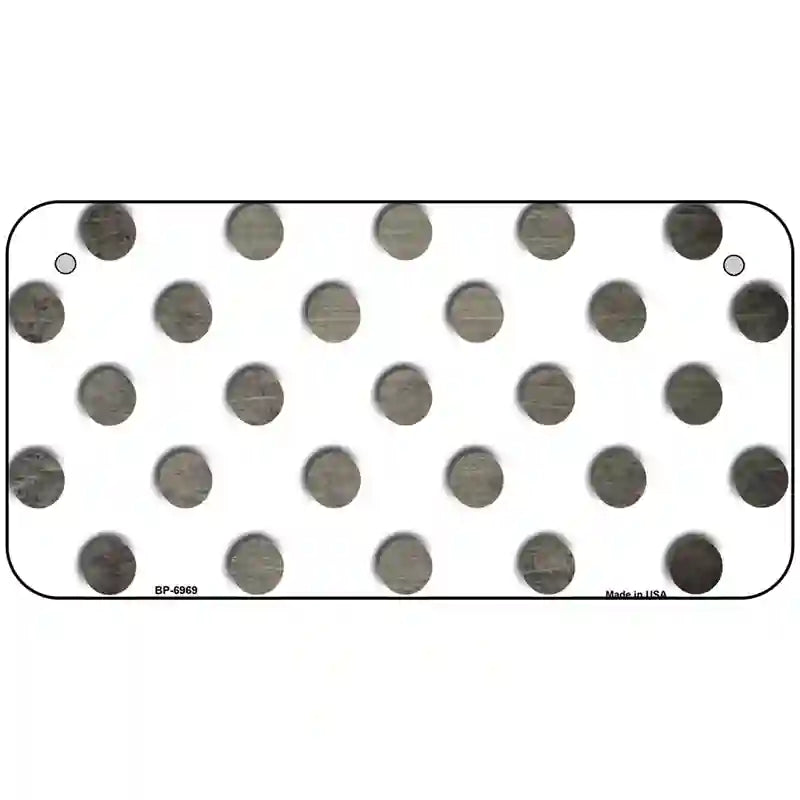 Tan White Dots Oil Rubbed Metal Novelty License Plate 6" x 3" (BP)