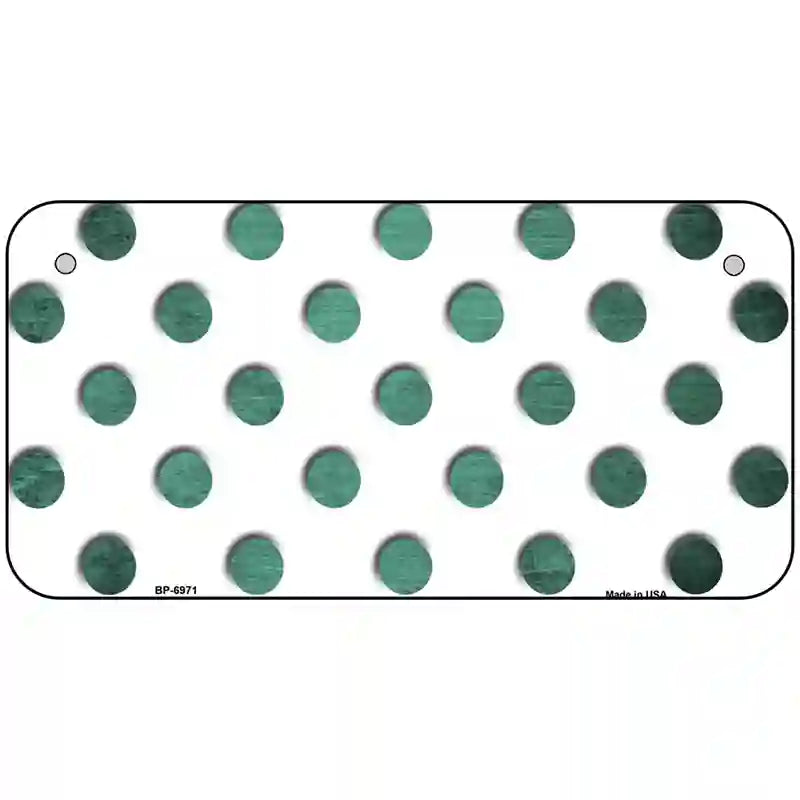 Mint White Dots Oil Rubbed Metal Novelty License Plate 6" x 3" (BP)