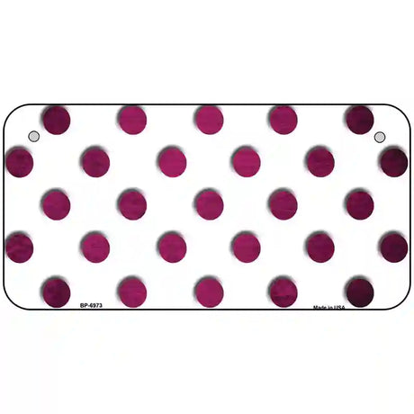 Pink White Dots Oil Rubbed Metal Novelty License Plate 6" x 3" (BP)