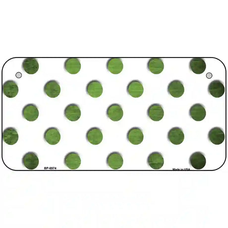 Lime Green White Dots Oil Rubbed Metal Novelty License Plate 6" x 3" (BP)